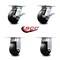 Service Caster 5 Inch Rubber on Steel Caster Set with Roller Bearing 2 Brakes and 2 Rigid SCC SCC-35S520-RSR-SLB-2-R-2 - alternate 6